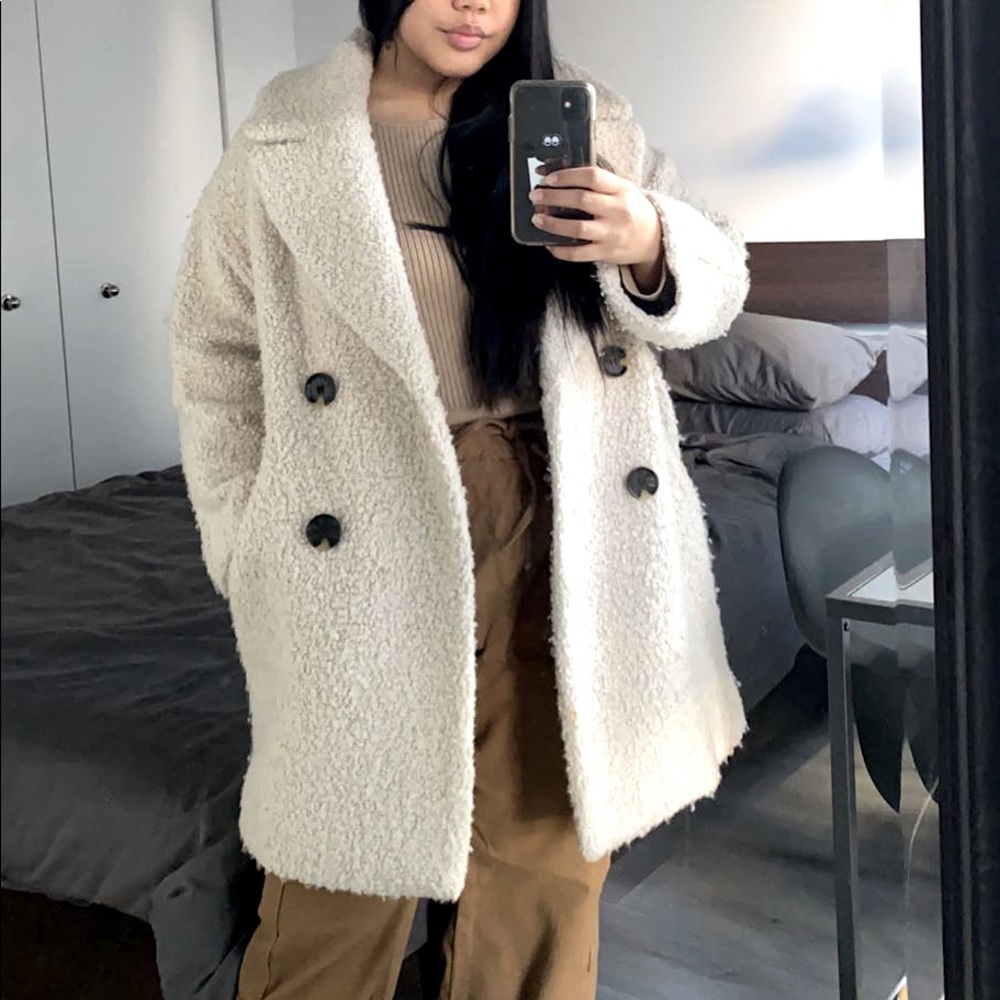 Top Shop Sherpa Pea Coat